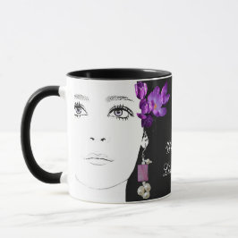 Taza Personalizable nombre Lizzie chica floral cara bon