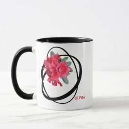 Taza Personalizable Olivia nombre estilo romántico rojo