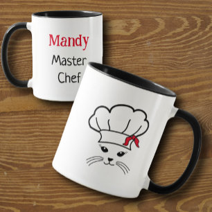 Taza Personalizable Pequeño Gato Maestro Chef Mug