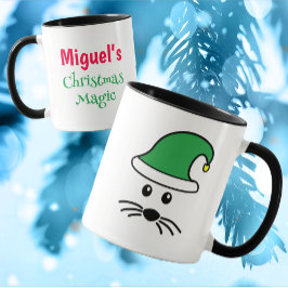 Taza Personalizable Pequeño Ratón Santa Elf