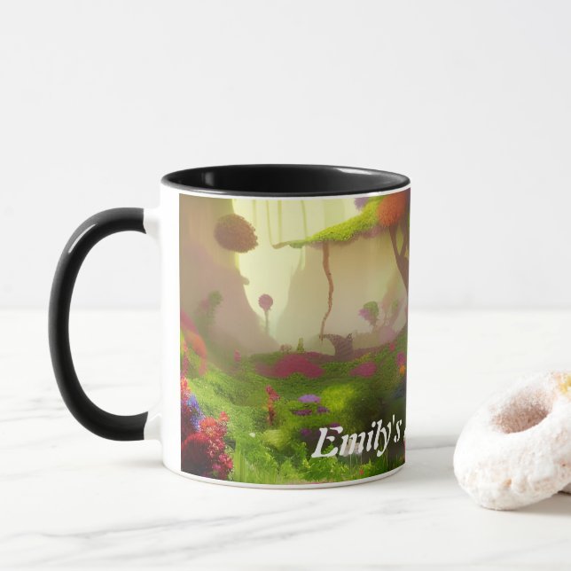 Taza Personalizable personalizado de Emily's Morning Te (Con donut)