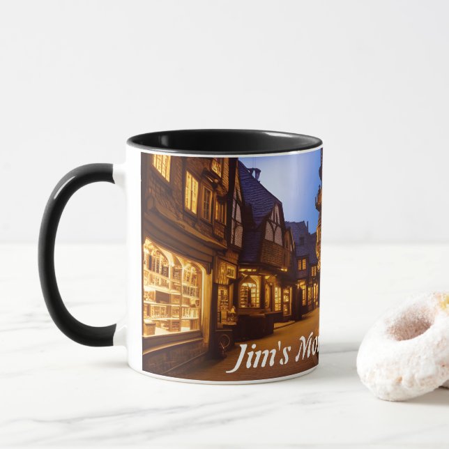 Taza Personalizable personalizado de la cafeína de la m (Con donut)