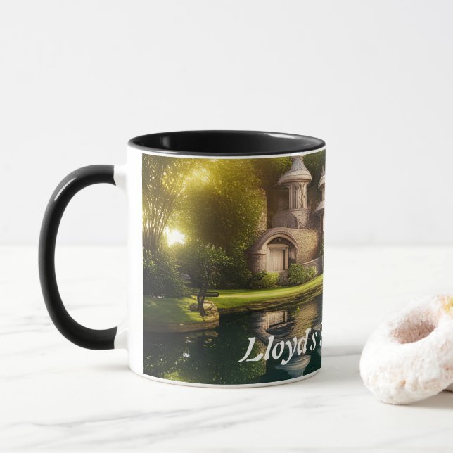 Taza Personalizable personalizado del té de la mañana d (Con donut)