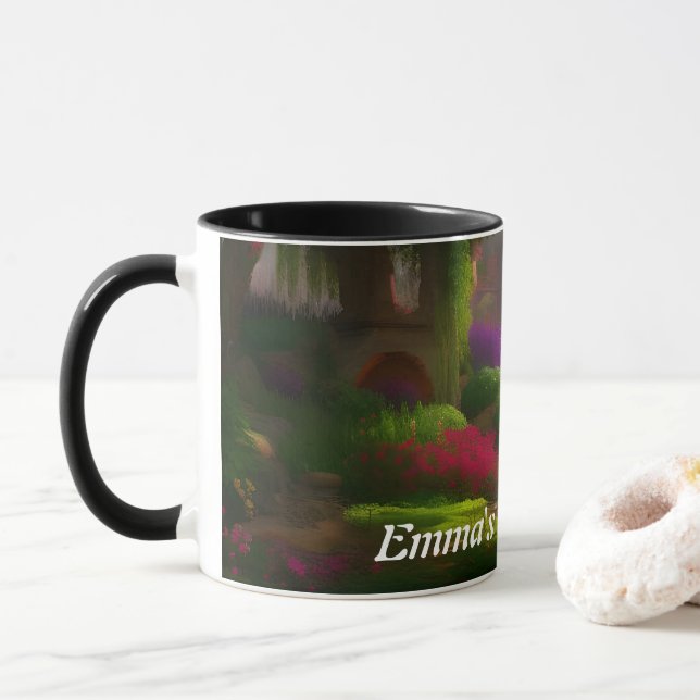 Taza Personalizable personalizado del té de la mañana d (Con donut)