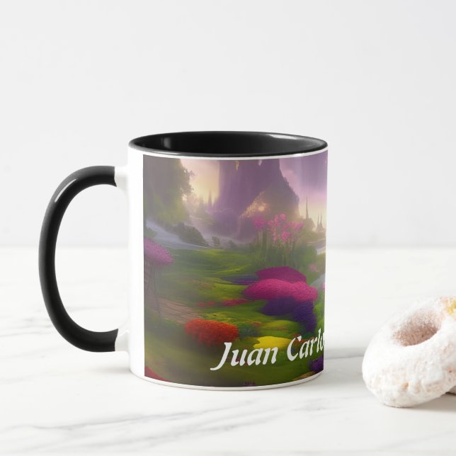 Taza Personalizable personalizado del té de la mañana d (Con donut)