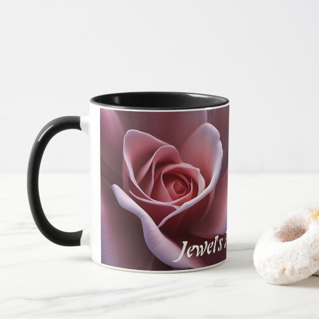 Taza Personalizable personalizado del té de la mañana d (Con donut)