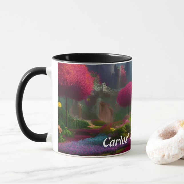Taza Personalizable personalizado del té de la mañana d (Con donut)