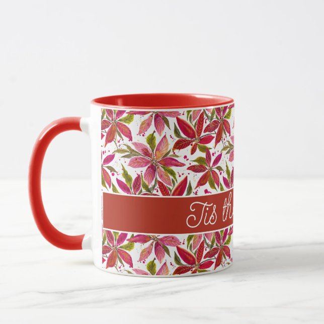 Taza Personalizable Petite Poinsettia Coffee Mug (Izquierda)