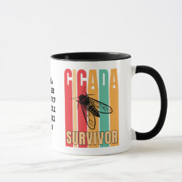 Taza Personalizable Retro CICADA SURVIVOR Souvenir
