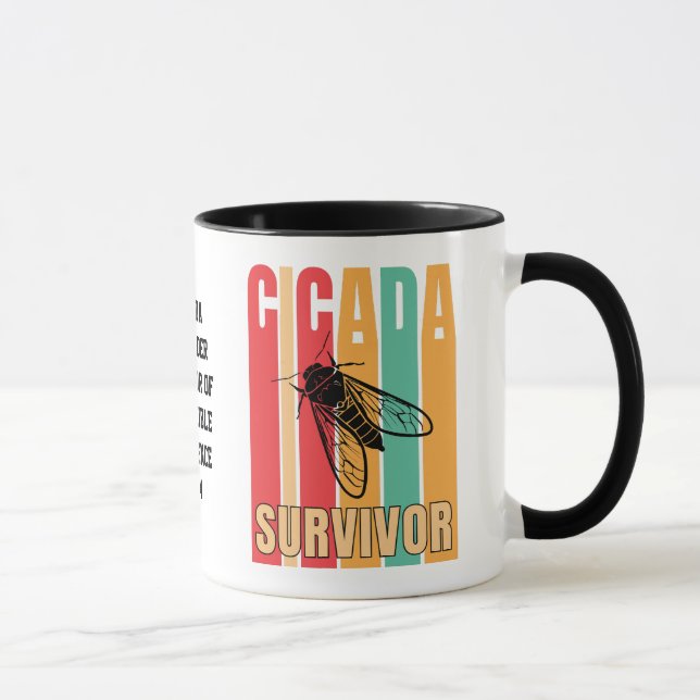 Taza Personalizable Retro CICADA SURVIVOR Souvenir (Derecha)