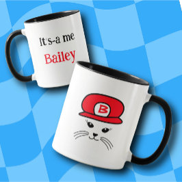 Taza Personalizable Rojo Cap Pequeño Gato Mug