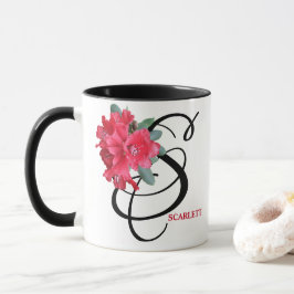 Taza Personalizable Scarlett nombre bonito floral diver