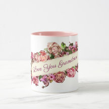 Personalizable Vintage Girly Floral Te ama abuela