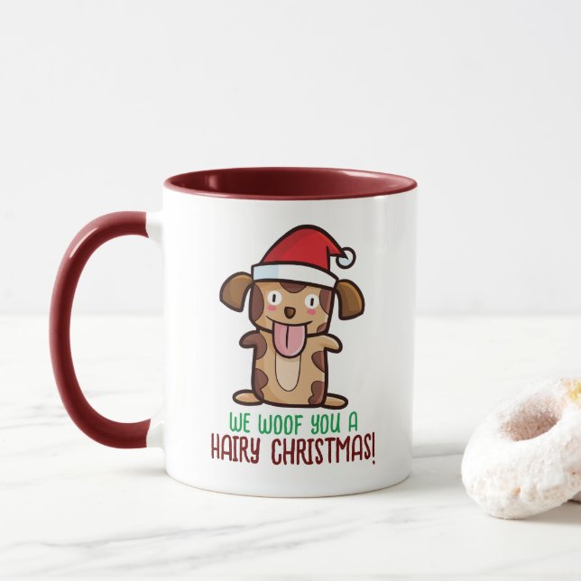 Taza Personalizable Wish you Hairy Navidades (Con donut)