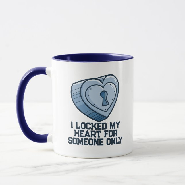 Taza PersonalizableI "! bloqueó mi corazón" (Izquierda)
