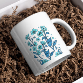 Taza PERSONALIZACIÓN DE LA floración AZUL REAL moderna