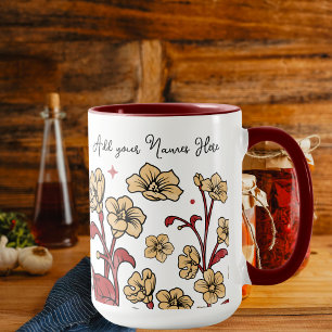 Taza Personalización de la floración moderna de Berry &
