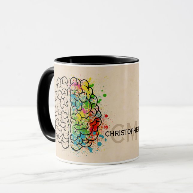 Taza Personalización Del Cerebro Humano De Izquierda Y  (Anverso izquierdo)