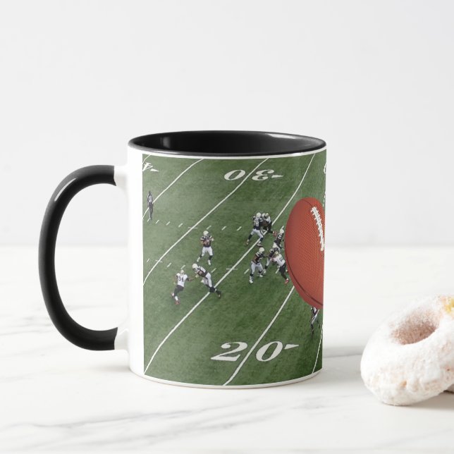 Taza Personalización del juego de fútbol en curso (Con donut)