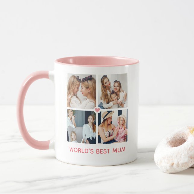 Taza Personalizada 8 fotos 'La mejor Mamá del mundo' (Con donut)