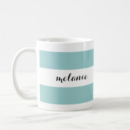 Taza personalizada aguamarina rayada