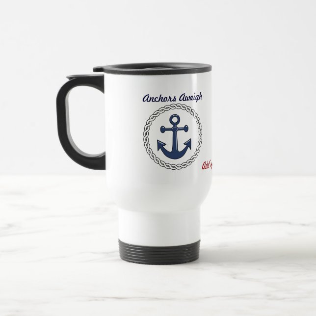Taza personalizada anclas de la travesía del grupo (Izquierda)