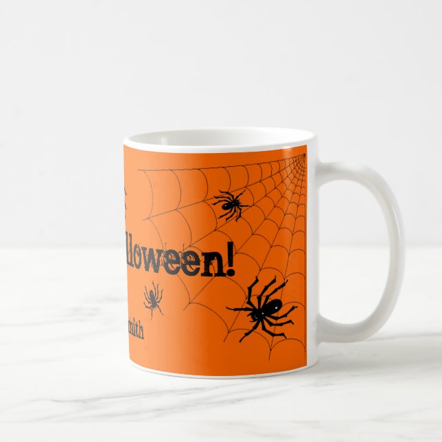 Taza personalizada arañas del feliz Halloween (Derecha)