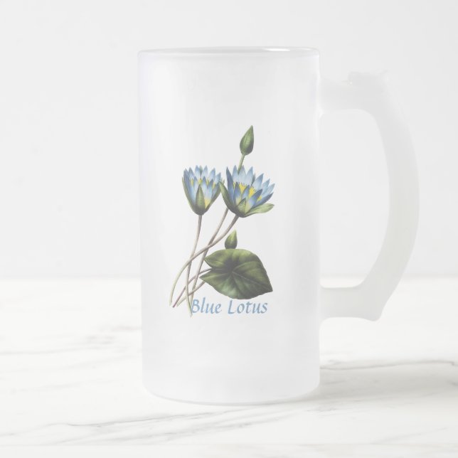 Taza personalizada azul de Lotus (Derecha)