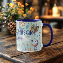 Taza Personalizada Boho Chic con Motivos Celestial