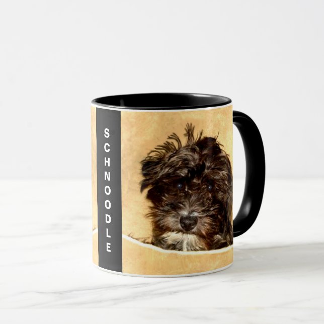 Taza Personalizada Combinada de Perro Schnoodle (Anverso derecho)