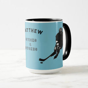 Taza personalizada como regalo para jugador de hoc