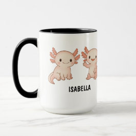 Taza personalizada con ajolote dibujado a mano