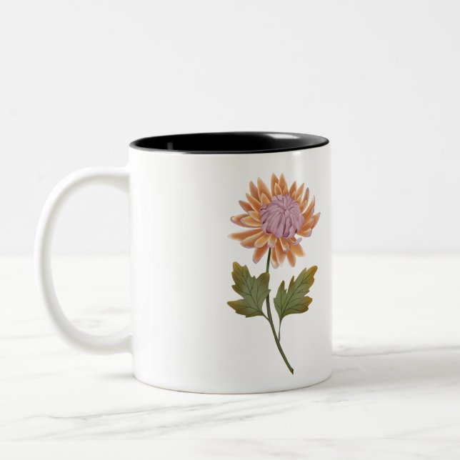 Taza personalizada con bonita flor romantica (Izquierda)