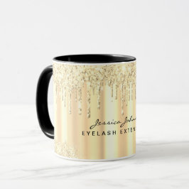 Taza Personalizada con Brillo Dorado de Navidad y