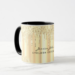 Taza Personalizada con Brillo Dorado de Navidad y