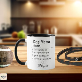Taza personalizada con definición de mamá perruna