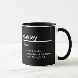 Taza personalizada con el nombre Oakley para niños