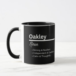 Taza personalizada con el nombre Oakley para niños
