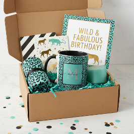 Taza personalizada con estampado de animal verde a