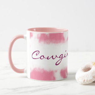 Taza personalizada con estampado de cuero de vaque