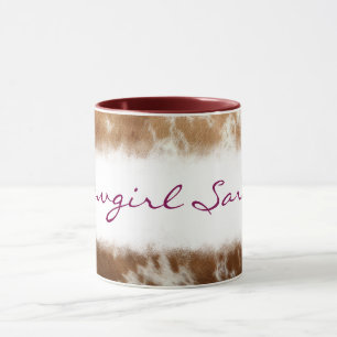 Taza personalizada con estampado de vaquera en cue