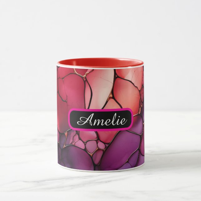 Taza personalizada con estilo de tinta de alcohol  (Centro)