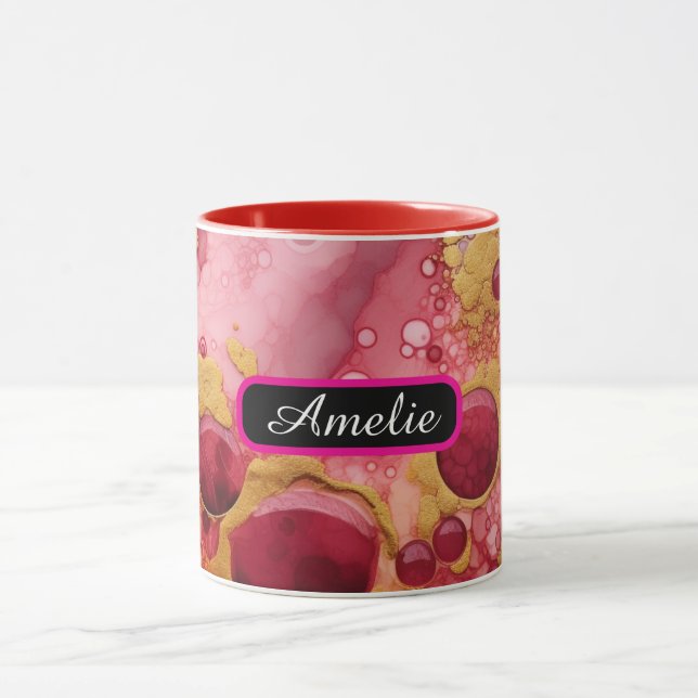 Taza personalizada con estilo de tinta de alcohol  (Centro)