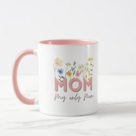 Taza personalizada con flores para mamá.