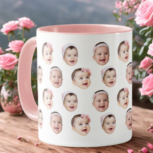 Taza personalizada con foto de bebé y 3 imágenes d