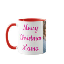 Taza Personalizada con Foto de Feliz Navidad Mamá