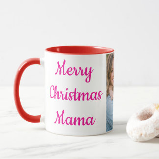 Taza Personalizada con Foto de Feliz Navidad Mamá