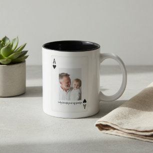 Taza Personalizada con Foto de Papá Carta del As