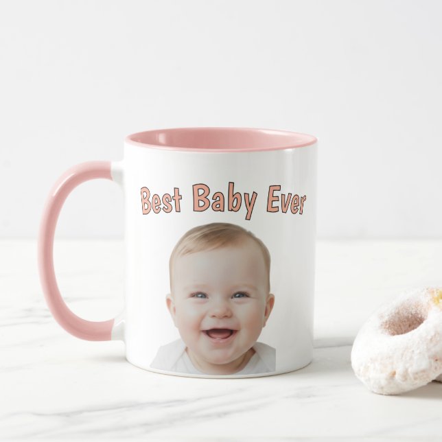 Taza Personalizada con la Cara del Bebé – Foto Per (Con donut)