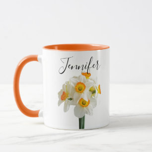 Taza personalizada con la flor del mes de nacimien
